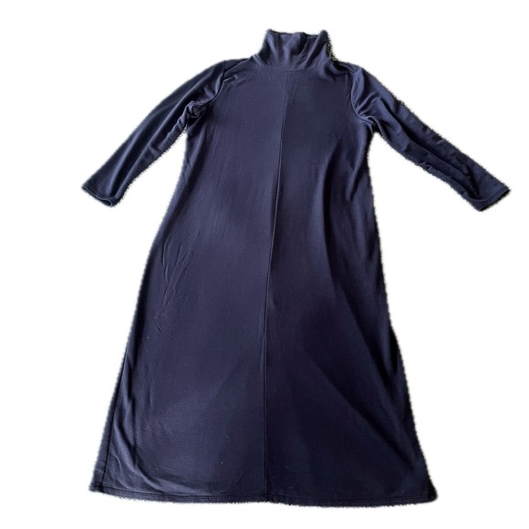 Pure Jill Dresses & Skirts - Jill Luxe Tencel Turtleneck Midi Dress Navy Blue Long Sleeve Sz LP Fall Chic